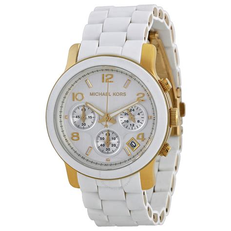 michael kors damenuhr mk5145|Women's White Michael Kors Chronograph Watch MK5145.